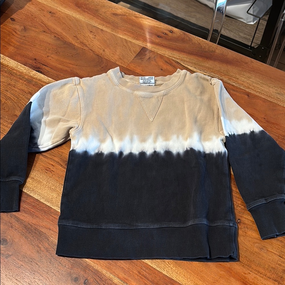 Baby steps Mish Tie-Dye Sweatshirt in Tan and Black